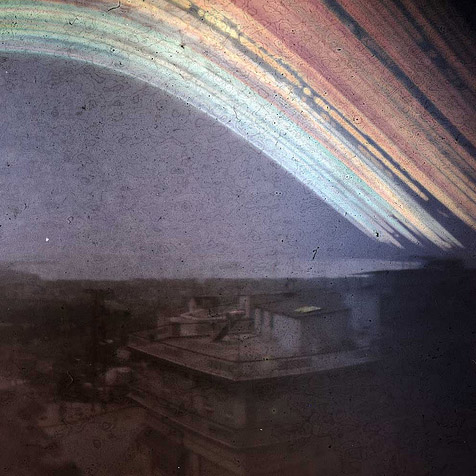 This is an example of Solargraphy. Solargraphy is the process of taking long exposures with pinhole cameras that last several MONTHS to record the light of the sun. This example was a 6 month exposure taken by Diego Lopez Calvin (Solarigrafia in Flickr). 